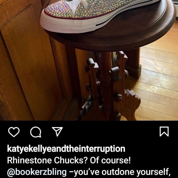 Bling Converse Shoes AB Rhinestones SIZE 9.5 - Picture 13 of 15